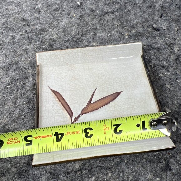 VTG Otagiri Japanese Bamboo Small Square Sushi Trinket Dish 4.75" Japan - Picture 3 of 13
